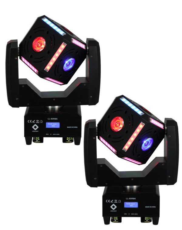 KIT COM 02 UNIDADES LL-60RBK MOVING CUBE BEAM LED EFFECT 6X12W RGBW